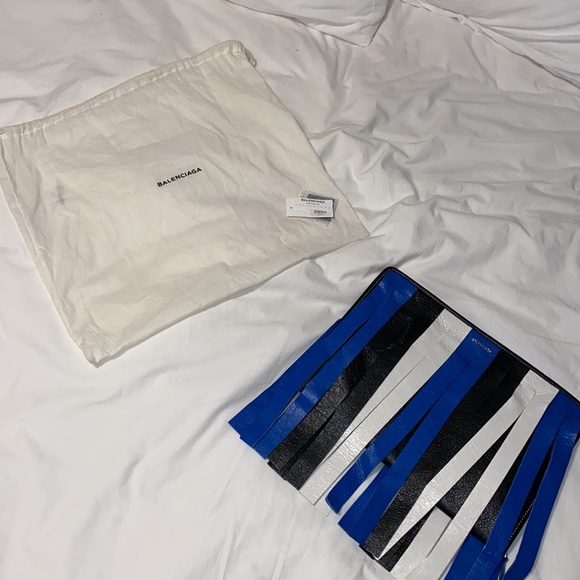 BALENCIAGA Bazar Fringed Leather Clutch - Picture 2 of 3